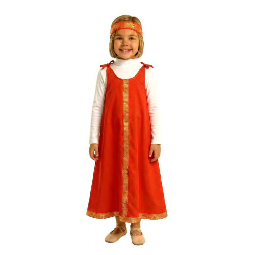 Сарафан солнце (рост 98-120) (жаккард) с повязкой хб